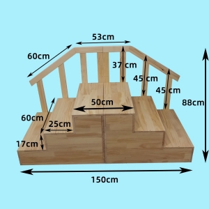 兒童發(fā)育康復(fù)訓(xùn)練篩查智測評估專用雙向迷你實木扶梯木樓梯步梯